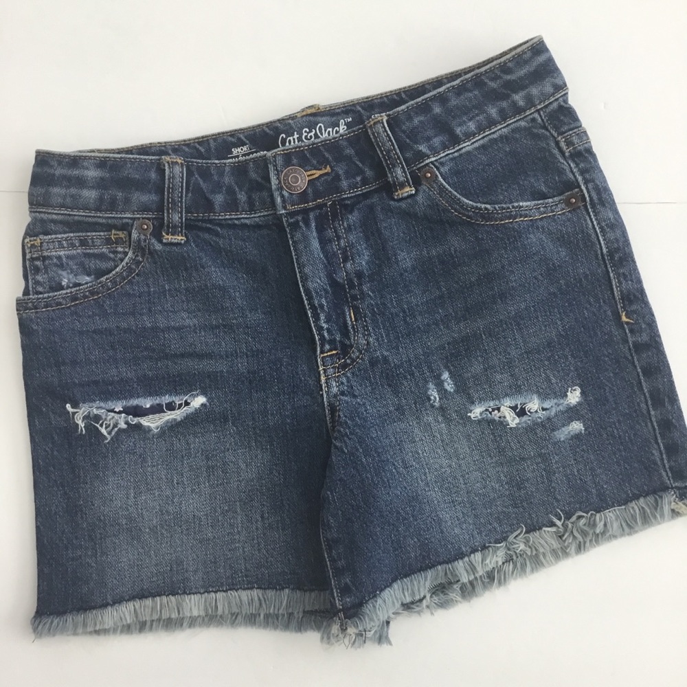 Cat & Jack Girls Denim Shorts Stretch Size L 10/12